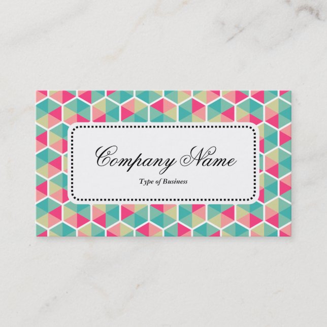 Centre Label v5 - Hexagon Pattern 02 Business Card (Front)