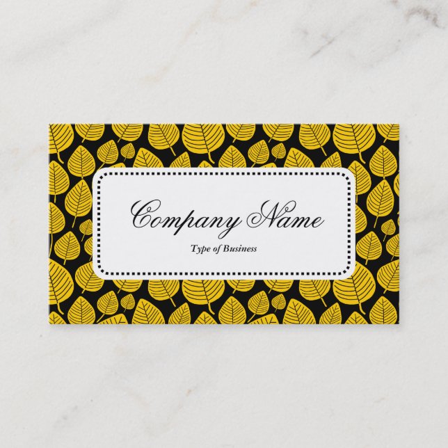 Centre Label v5 - Leaf Pattern 02 - Amber Business Card (Front)