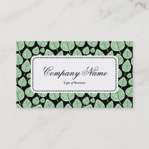 Centre Label v5 - Leaf Pattern 02 - Ghost Green Business Card