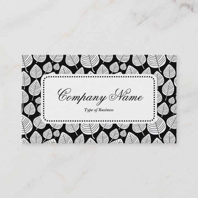 Centre Label v5 - Leaf Pattern 02 - White Business Card (Front)