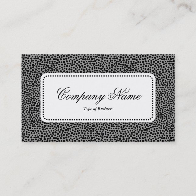 Centre Label v5 - Random Spots - Black on Grey Business Card (Front)