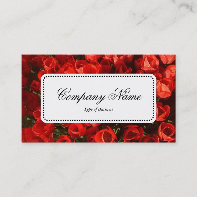 Centre Label v5 - Red Tulips Business Card (Front)