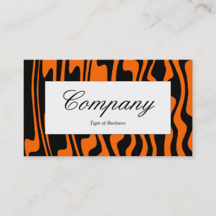 Centre Label - Wavy Black and Orange Business Card