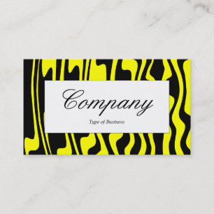 Centre Label - Wavy Black and Yellow Business Card
