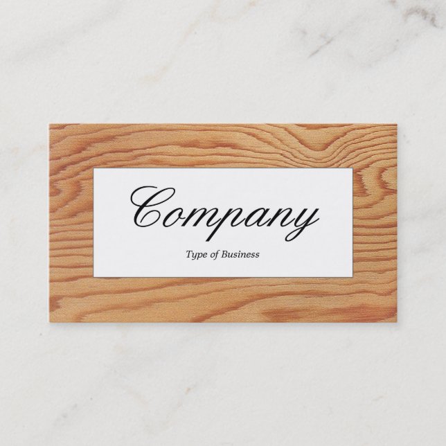Centre Label - Wood 02 Business Card (Front)