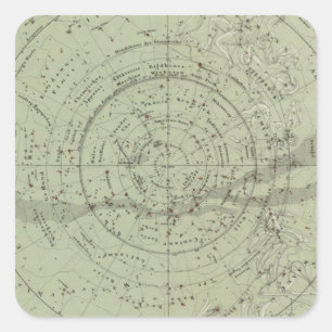 Centre of the Southern Sky map Square Sticker
