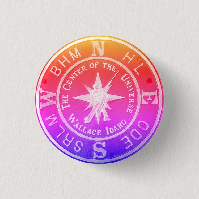 Centre of the Universe in Wallace Idaho V2 3 Cm Round Badge (Front)