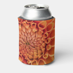 Centre Orange Dahlia Flower Can Cooler