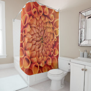 Centre Orange Dahlia Flower Shower Curtain