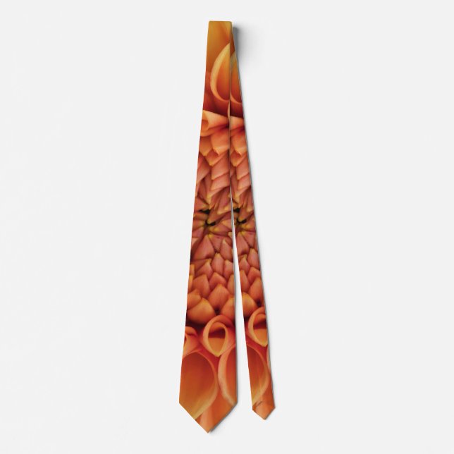 Centre Orange Dahlia Flower Tie (Front)