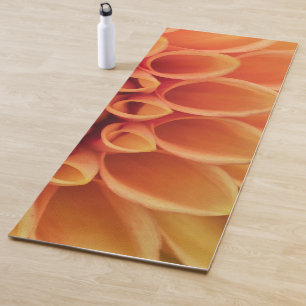 Centre Orange Dahlia Flower Yoga Mat