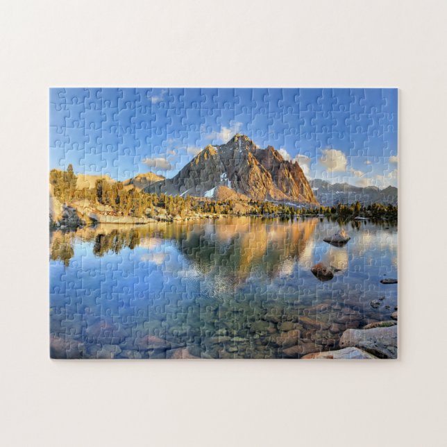 Centre Peak over Lower Golden Bear Lake - Sierra Jigsaw Puzzle (Horizontal)