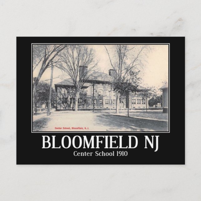 Centre School, Bloomfield NJ, 1910 VIntage Postcard (Front)