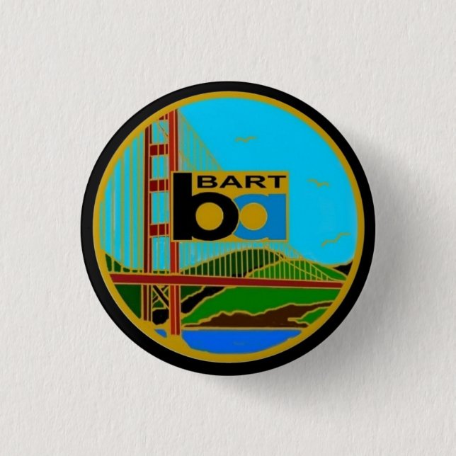 Centre Seal Bay Area Rapid Transit 3 Cm Round Badge (Front)