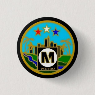Centre Seal- Los Angeles Metro Buses 3 Cm Round Badge