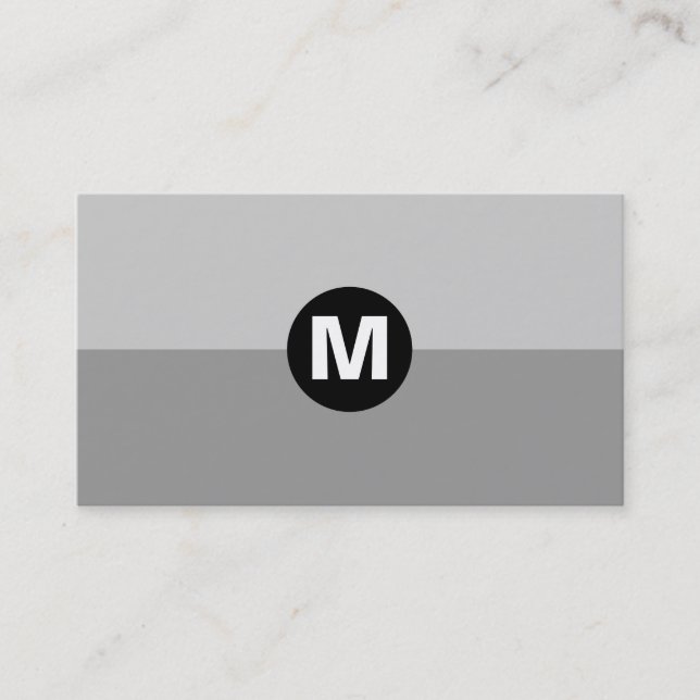 Centre Spot Monogram - 2 Tone Grey Shades Business Card (Front)