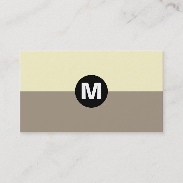 Centre Spot Monogram - 2 Tone Lt Brown and Cream Business Card (Front)