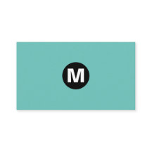 Centre Spot Monogram - Black on Turquoise 6bc3bb