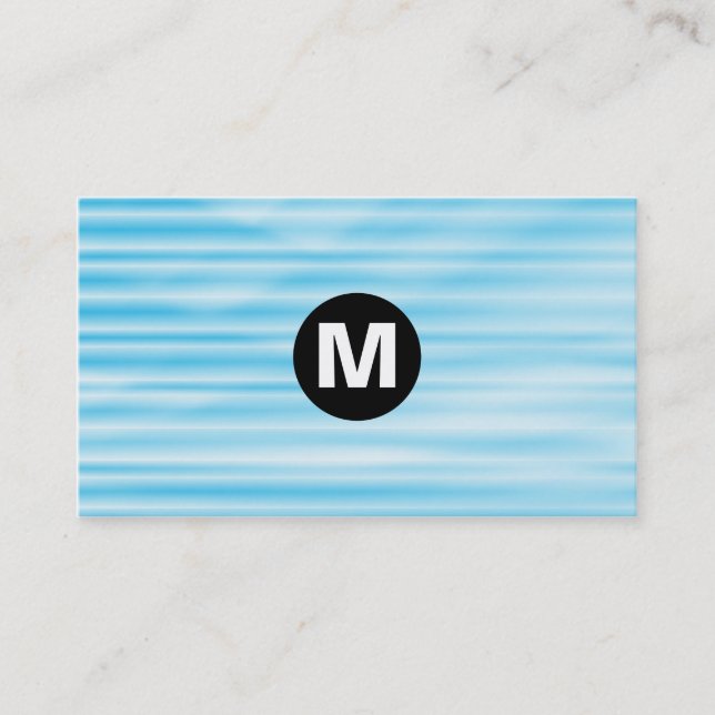 Centre Spot Monogram - Blue Ripple Business Card (Front)