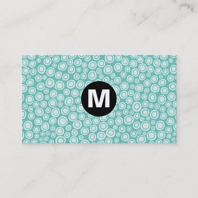 Centre Spot Monogram - Spots - Turquoise Business Card (Front)