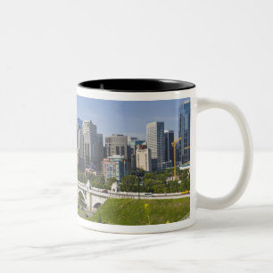 Centre St Bridge and Downtown Calgary, Alberta, Two-Tone Coffee Mug
