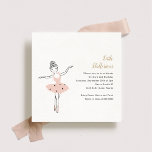 Centre Stage Kids Birthday Party  Invitation<br><div class="desc">Adorable ballet themed little girls party invitation featuring a sweet illustration of a ballerina in a tutu dancing on stage in a light pink,  silver and gold colour palette.</div>