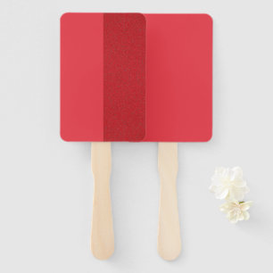 Centre Stripe Tomato Red Rectangle Hand Fan Custom