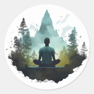 Centre Within Forest Meditation Classic Round Sticker