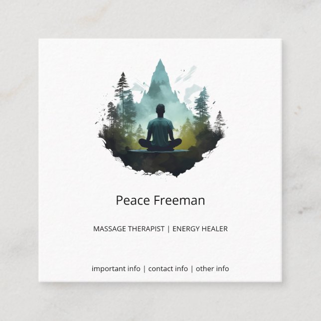Centre Within | Forest Meditation Square Business Card (Front)