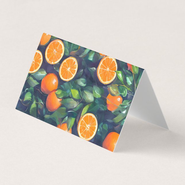 Centred Closeup of Fresh Orange Juice with Ice Cu Business Card (Front)