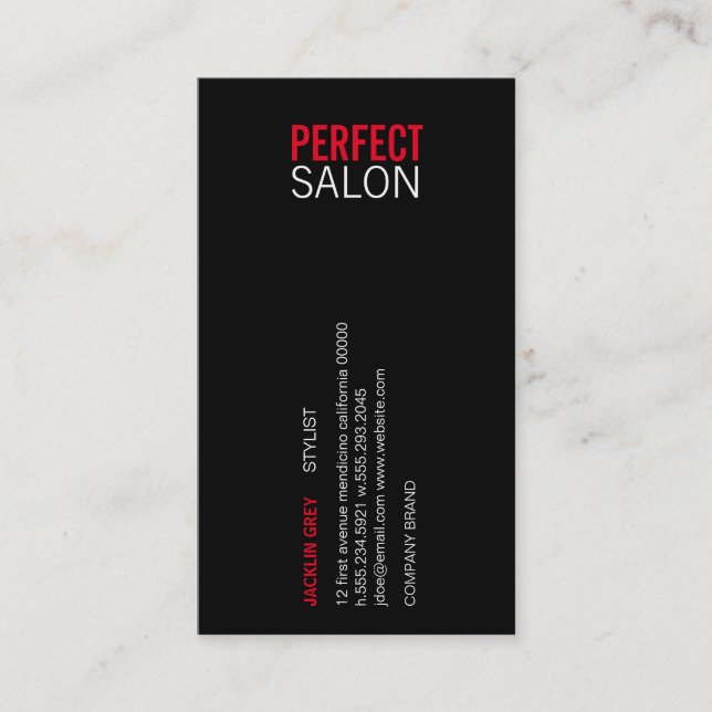 Centred Type (red) Business Card (Front)