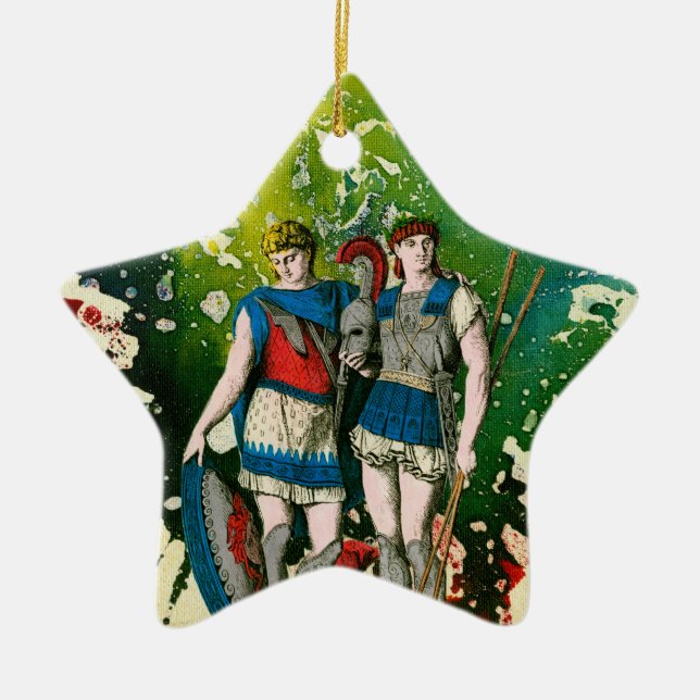 Centurians by Michael Moffa Ceramic Tree Decoration (Front)
