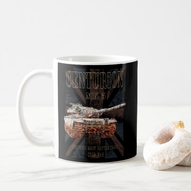 Centurion MK 5 MBT. British Main Battle Tank Coffee Mug (With Donut)
