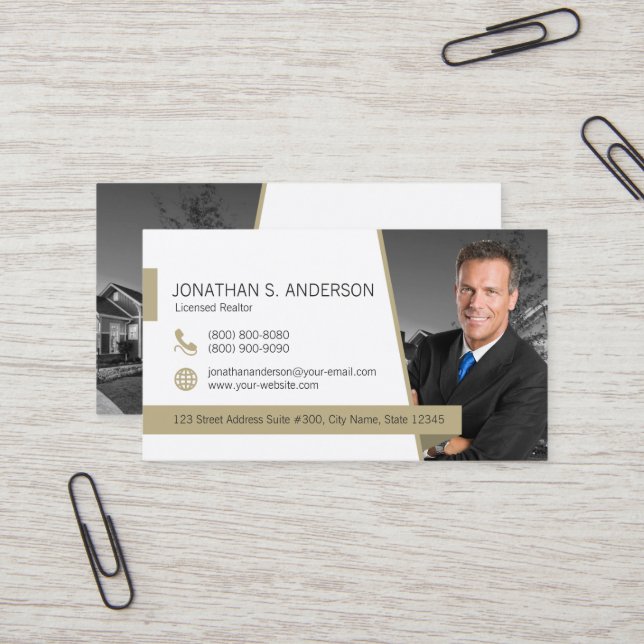 Century 21 Business Card White Gold (Front/Back In Situ)