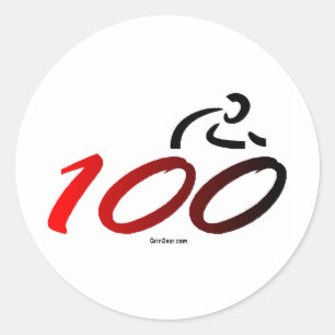 Century bike ride classic round sticker