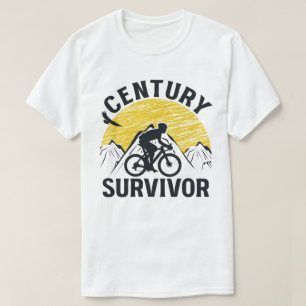 Century Survivor 100 Mile Bicycle Road Cycling T-Shirt