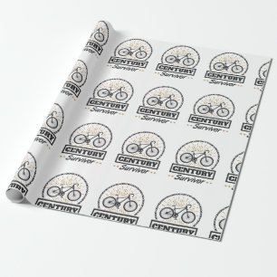 Century Survivor Cycling 100 Miles Bicycle Race Wrapping Paper