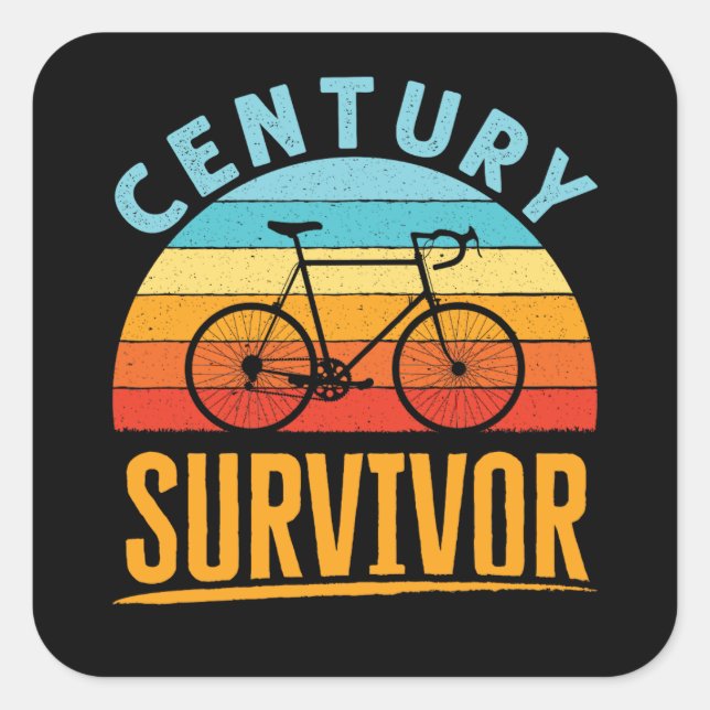 Century Survivor Cycling Endurance Ride Square Sticker (Front)
