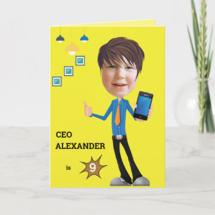 CEO Businessman BOY Photo Sensational FUN BirthdaY Card