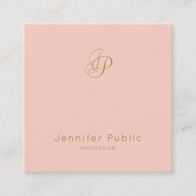 Ceo Director Manager Elegant Beauty Salon VIP Square Business Card (Front)