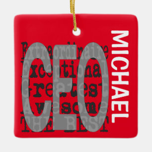 CEO Extraordinaire CUSTOM Ceramic Ornament
