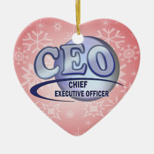 CEO LOGO BLUE CHIEF EXECUTIVE OFFICER CERAMIC TREE DECORATION