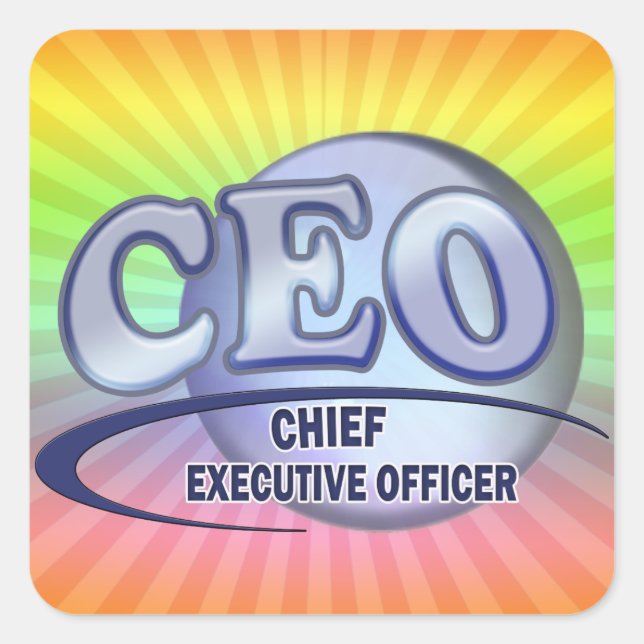 CEO LOGO BLUE CHIEF EXECUTIVE OFFICER SQUARE STICKER (Front)