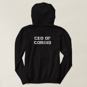 'CEO of Corgis ' Funny Dog Mum Birthday Gift Hoodie