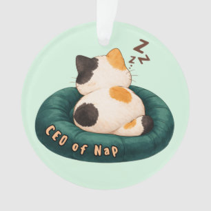 "CEO of Nap" Cat Sleeping on The Couch Ornament