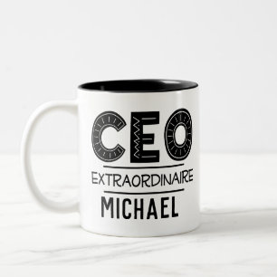 CEO Personalised Gift for Boss Two-Tone Coffee Mug
