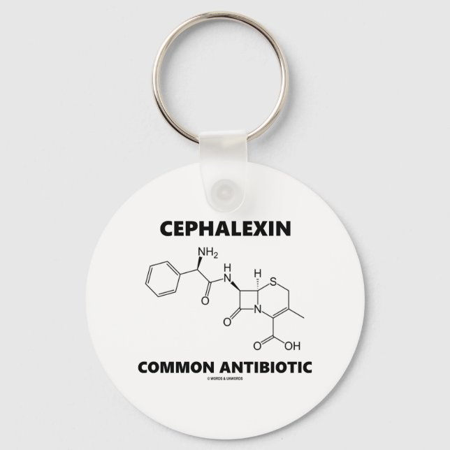 Cephalexin Common Antibiotic (Chemical Molecule) Key Ring (Front)