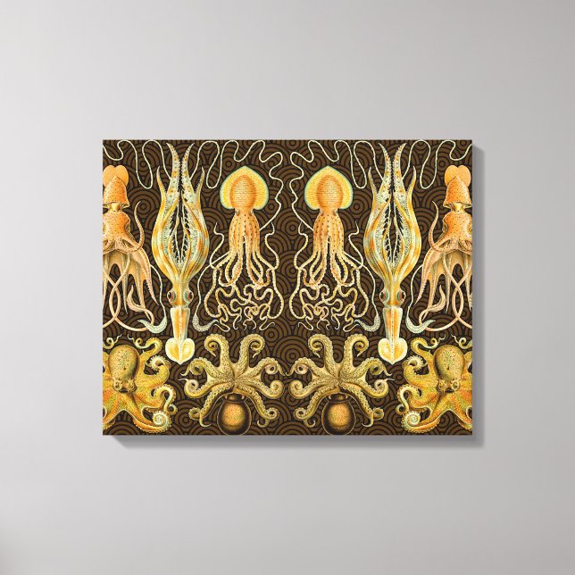 Cephalopod Octopus Squid Marine Nature Canvas Print (Front)