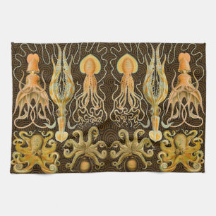 Cephalopod Octopus Squid Marine Nature Tea Towel