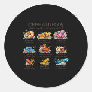 Cephalopods octopus lover ocean sea animal biology classic round sticker